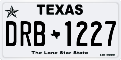 TX license plate DRB1227