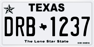 TX license plate DRB1237