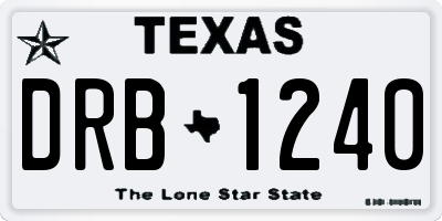 TX license plate DRB1240