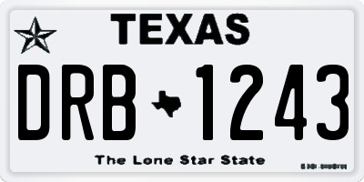 TX license plate DRB1243