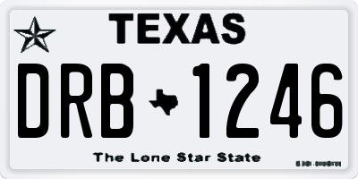 TX license plate DRB1246