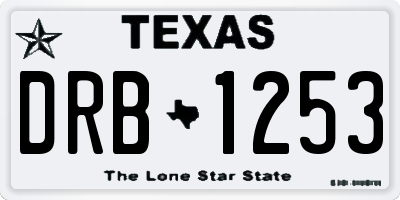 TX license plate DRB1253