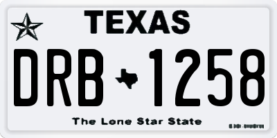 TX license plate DRB1258