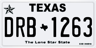 TX license plate DRB1263