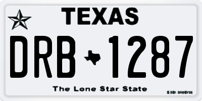 TX license plate DRB1287