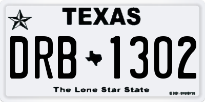 TX license plate DRB1302