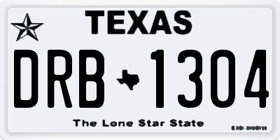 TX license plate DRB1304