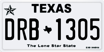 TX license plate DRB1305