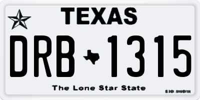 TX license plate DRB1315