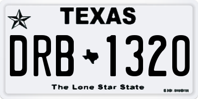 TX license plate DRB1320