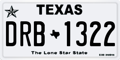 TX license plate DRB1322