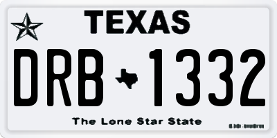 TX license plate DRB1332