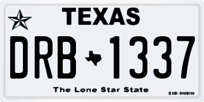 TX license plate DRB1337