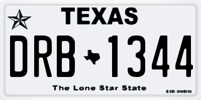 TX license plate DRB1344