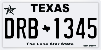 TX license plate DRB1345