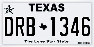 TX license plate DRB1346