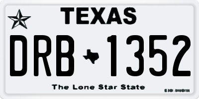 TX license plate DRB1352
