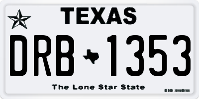 TX license plate DRB1353