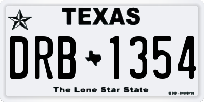 TX license plate DRB1354