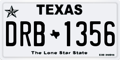 TX license plate DRB1356