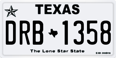 TX license plate DRB1358