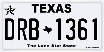 TX license plate DRB1361