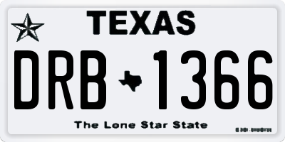 TX license plate DRB1366