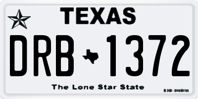 TX license plate DRB1372