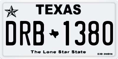 TX license plate DRB1380