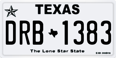 TX license plate DRB1383