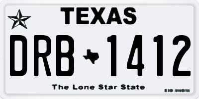 TX license plate DRB1412