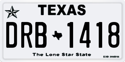 TX license plate DRB1418