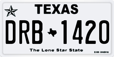 TX license plate DRB1420