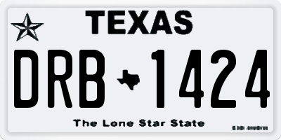 TX license plate DRB1424