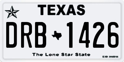 TX license plate DRB1426