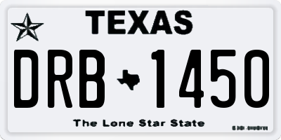 TX license plate DRB1450