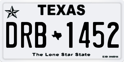 TX license plate DRB1452