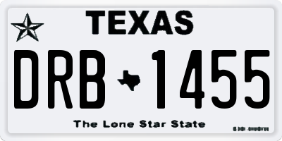 TX license plate DRB1455