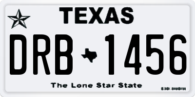 TX license plate DRB1456