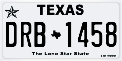 TX license plate DRB1458
