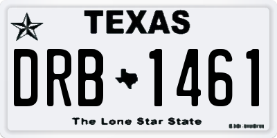 TX license plate DRB1461