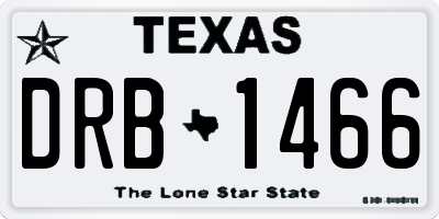 TX license plate DRB1466