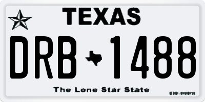 TX license plate DRB1488