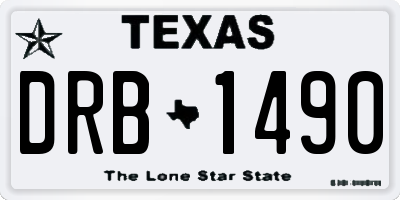 TX license plate DRB1490