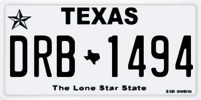 TX license plate DRB1494