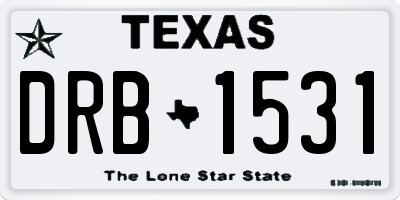 TX license plate DRB1531