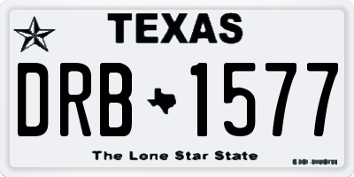 TX license plate DRB1577