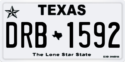 TX license plate DRB1592
