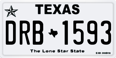 TX license plate DRB1593