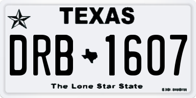TX license plate DRB1607